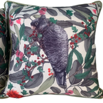 Single Gang Gang Cockatoo on Linen Cushion