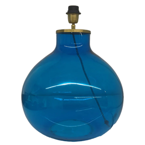 Large Glass Ball Lamp Base in Blue
