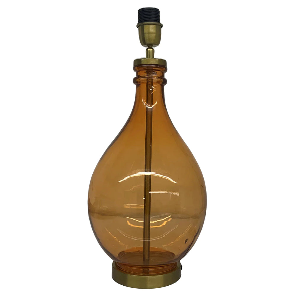 Glass Genie Bottle Lamp Base in Orange