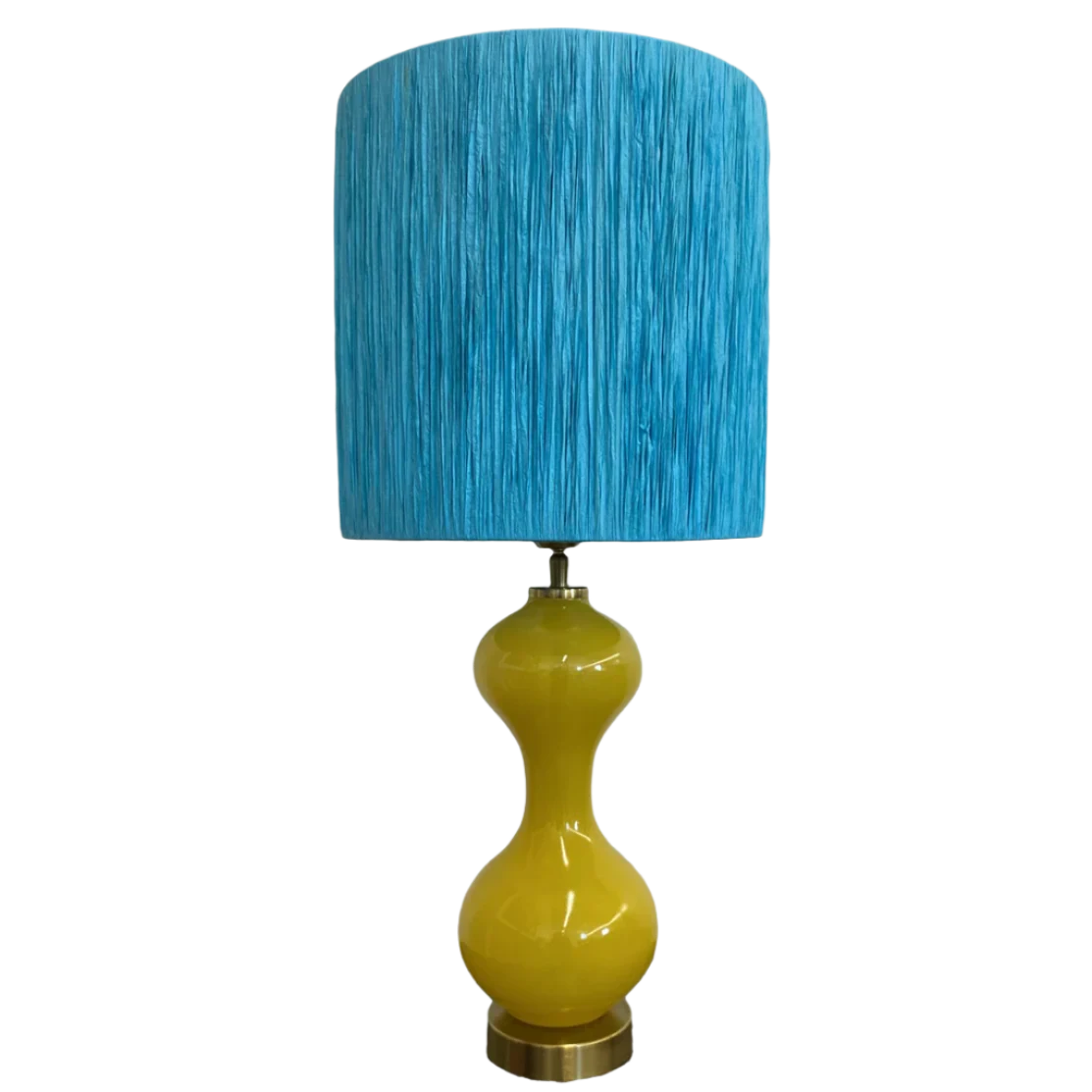 Turquoise Raffia lampshade extra sml