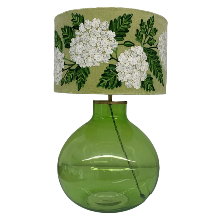 Hydrangeas on Green lampshade