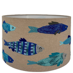 Tropical Fish in Blue Lampshade