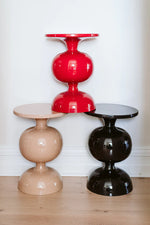 Enamelled Ball Side Table in Charcoal