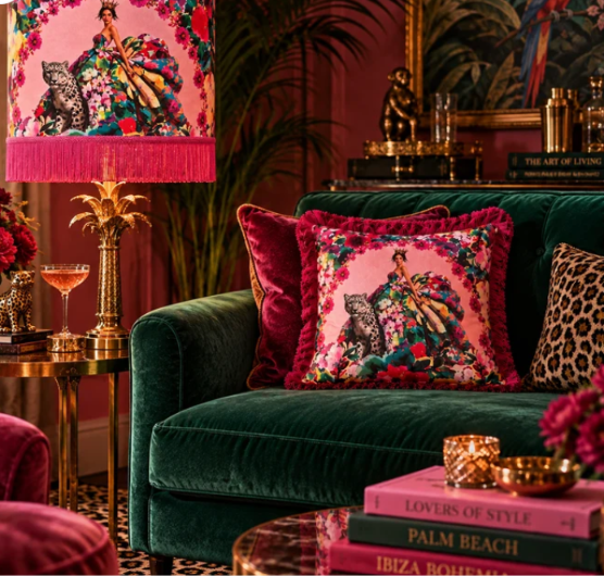 Her Wild Majesty fringed lampshade