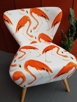 Orange Flamingo on Velvet chair ONE ONLY