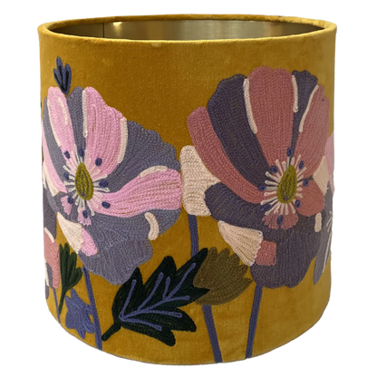 Wildflower Fabric on Yellow Velvet
