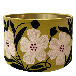 Poppy on Lime Velvet Lampshade