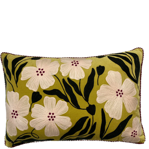 Poppy on Lime Velvet Lampshade