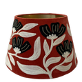 Art Deco Embroidery on rust velvet tapered lampshade