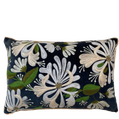 Honeysuckle on Navy Velvet Embroidered Cushion Copy
