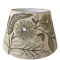 Embroidered Daisy on Linen lampshade