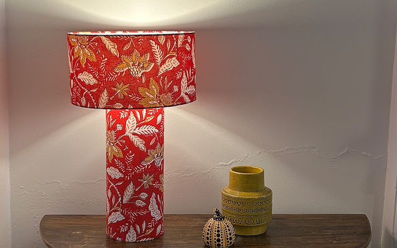 Red Floral Lamp