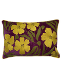 Purple Poppy Velvet Embroidered Cushion