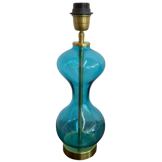 Turquoise hourglass lamp base for bedroom