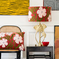 Rust Poppy Velvet Embroidered Cushion