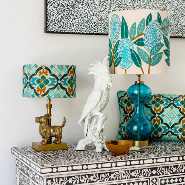 Turquoise Hourglass Lamp base