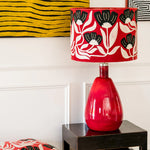 Art Deco Embroidery on rust velvet lampshade