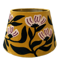 Art Deco Embroidery on yellow velvet tapered lampshade