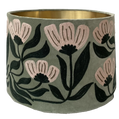 Art Deco Embroidery on sage velvet lampshade