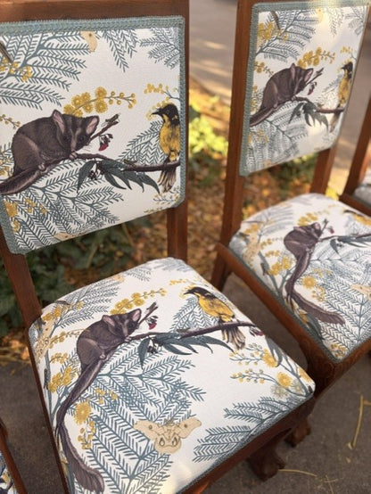 Set of Restored Burmese Teak Dining Chairs