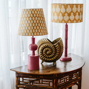 Lacquered Bamboo Lamp base in Dusty Rose