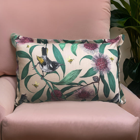 Bees in the Hakea Lumbar cushion cover PRE ORDER