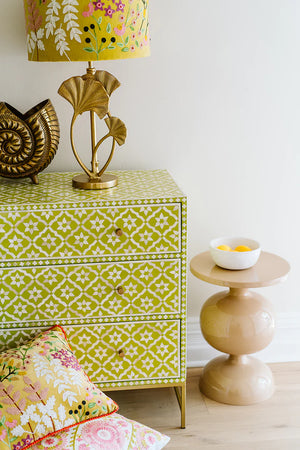 Enamelled Ball Side Table in Taupe