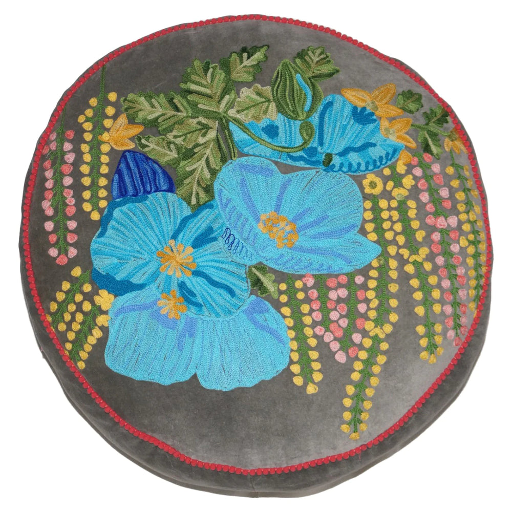 Blue Hibiscus Cushion