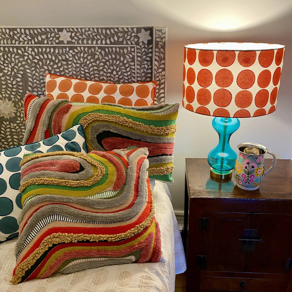 Orange Polka Dot Lampshade