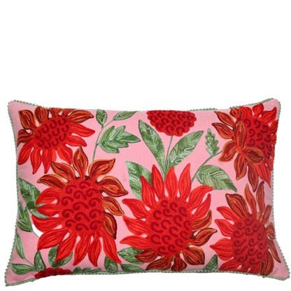 Waratahs on Pink Linen cushion