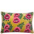 Camelia on Yellow Velvet cushion
