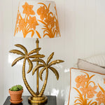 Narcissus Gold on Linen Tapered Shade