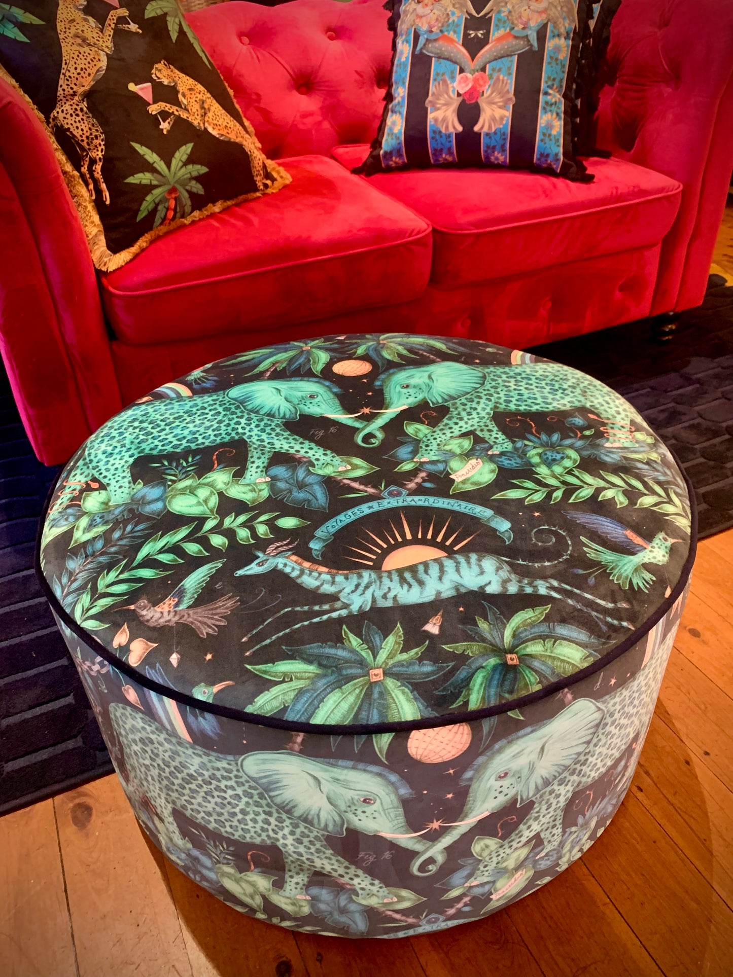Zambia Velvet Ottoman