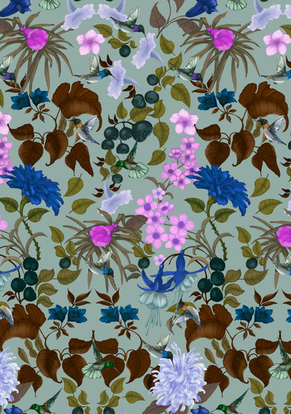 Hummingbird Damask