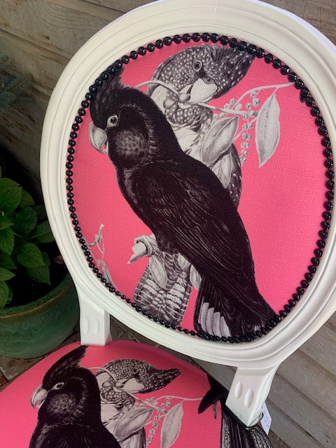 Pop Cockatoo on White accent chair Copy