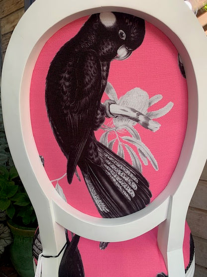Pop Cockatoo on White accent chair Copy