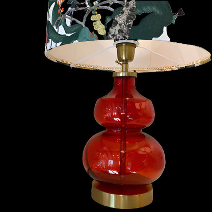 Elegant Red Gourd Glass Lamp Base for Home Decor