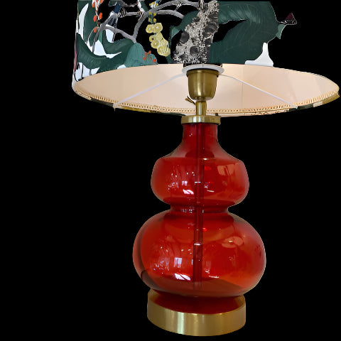 Elegant Red Gourd Glass Lamp Base for Home Decor