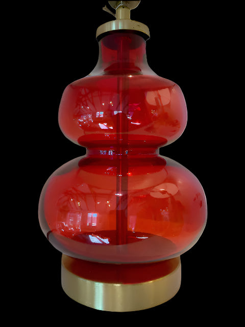 Elegant Red Gourd Glass Lamp Base for Home Decor