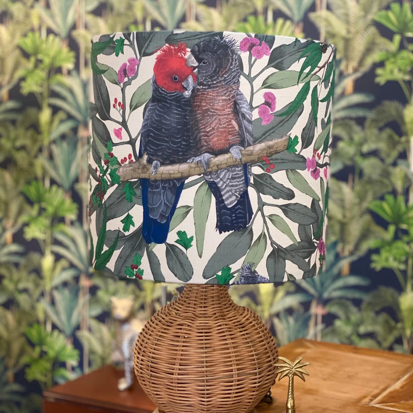 Gang Gangs Embroidery on Cream Lampshade