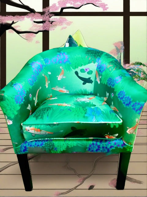 Koi Pond Velvet Tub Chair