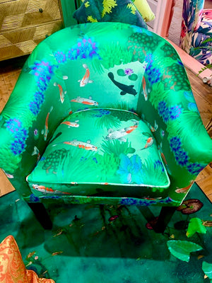 Koi Pond Velvet Tub Chair