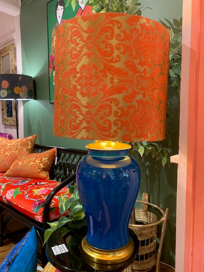 Orange and Gold Damask Lampshade