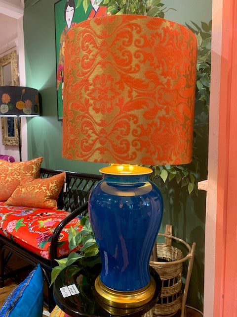 Orange and Gold Damask Lampshade