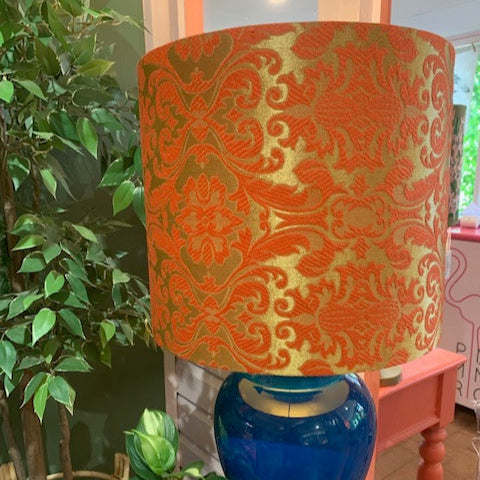 Orange and Gold Damask Lampshade