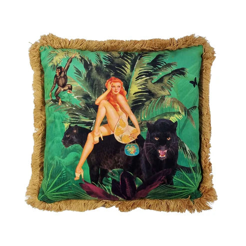 Jungle Walk in Green cushion