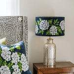 Hydrangeas on Midnight lampshade