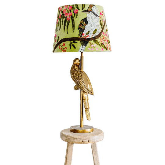 Kookaburra on Sage Green Velvet