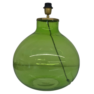 Large Glass Ball Lamp Base in Green