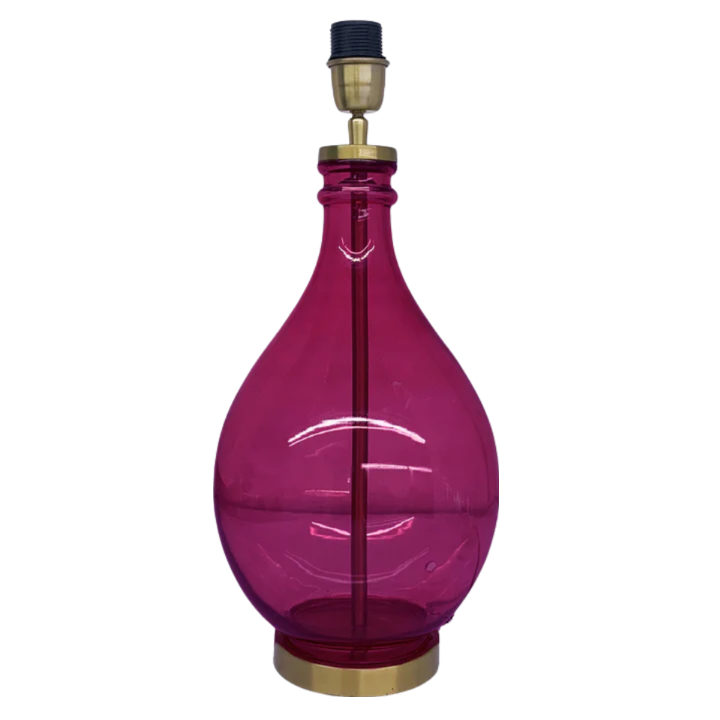 Glass Genie Bottle Lamp Base in Pink